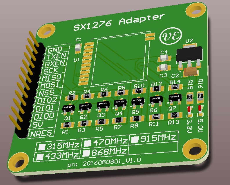 Lora SX1276 Adapter print 3D V1.0