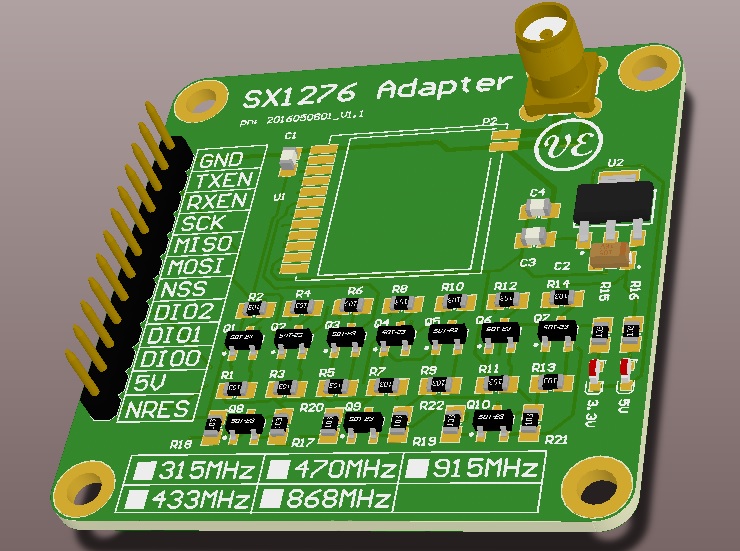 Lora SX1276 Adapter print 3D V1.1