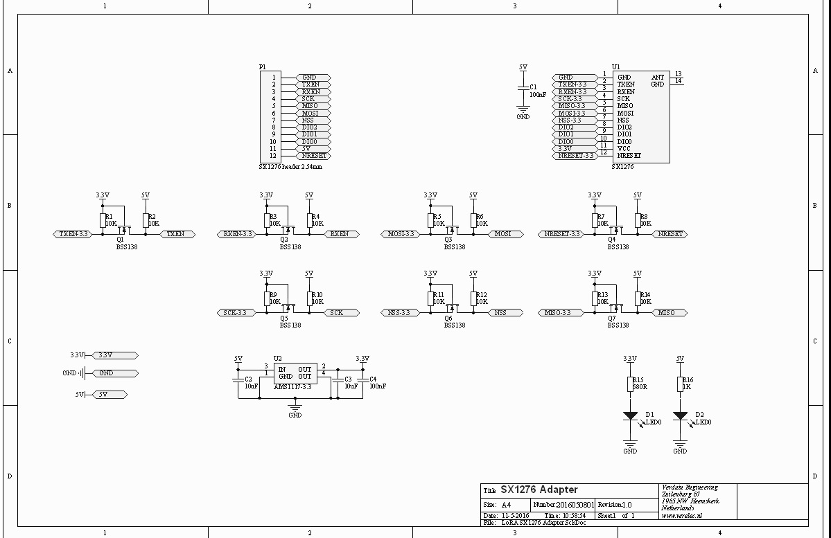 Lora sx1276 Adapter schema V1.0